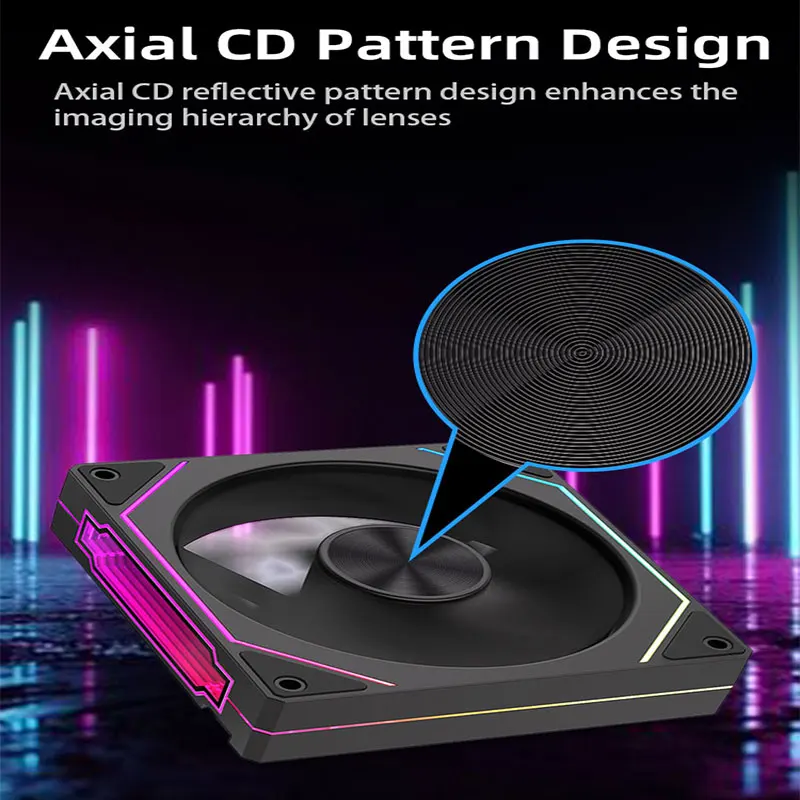 TEUCER-ventilador de chasis ARGB de 120mm, 4 pines, 12V, PWM, rodamiento hidráulico, ventilador de refrigeración para PC, 800-1600RPM, ventilador silencioso para ordenador de escritorio - imagen 5