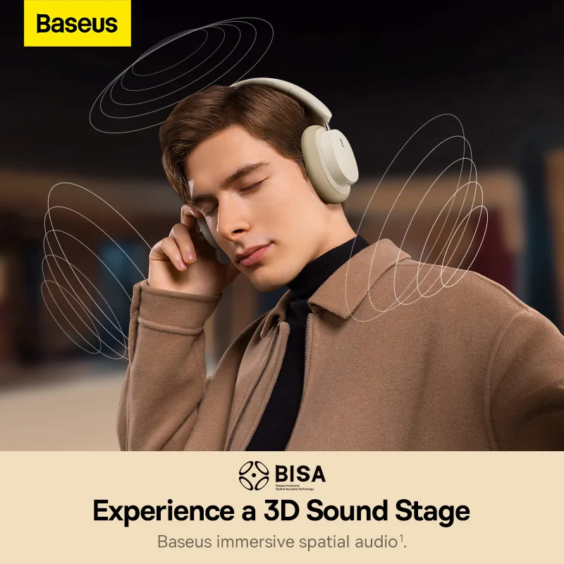 Baseus-auriculares inalámbricos Bowie D05, dispositivo de audio estéreo HIFI con Bluetooth 5,3, controlador de 40mm, plegable, 70H de tiempo - imagen 2