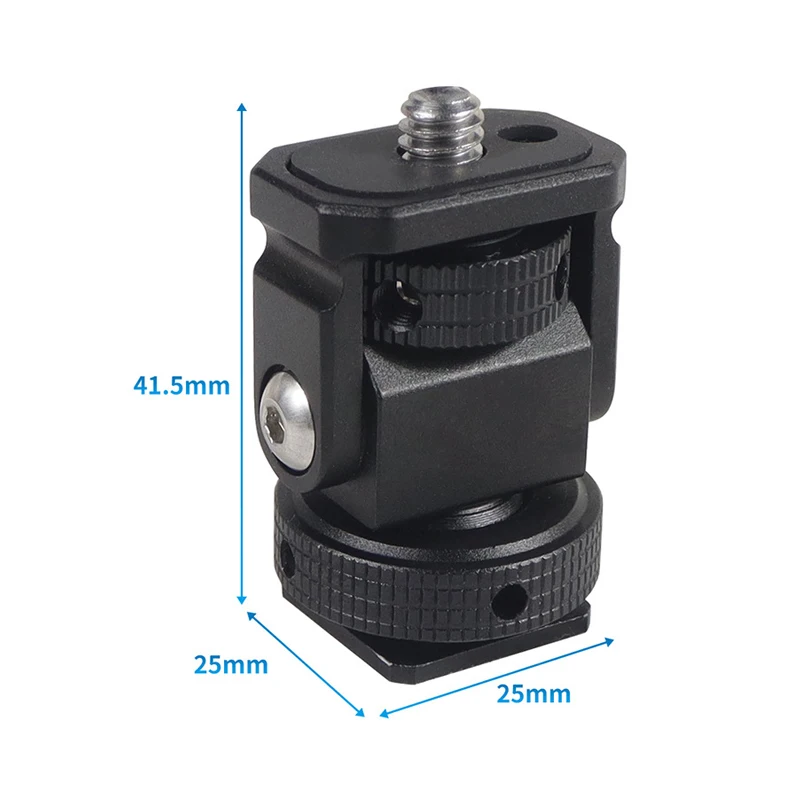 Soporte de Monitor con zapata fría para monitores de campo de cámara, soporte de montaje ajustable de 180 grados con micrófono y luz de vídeo - imagen 2