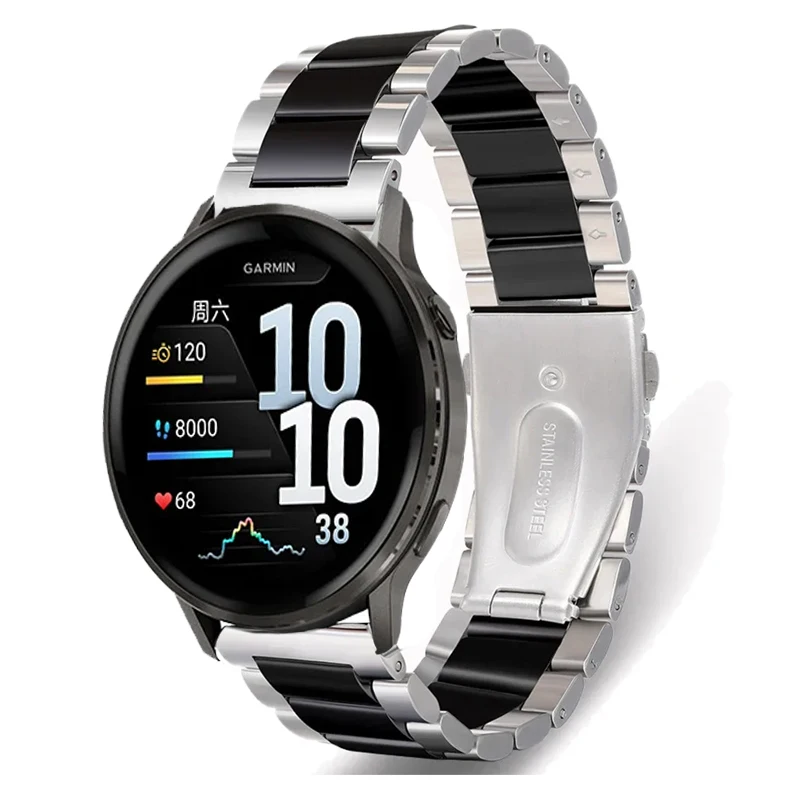 Correa de reloj de cerámica de lujo para Garmin Venu 2, 3, 4, 45mm, correa de Metal de 22mm para Garmin Forerunner 255 265 745 965 970 745 570 - imagen 4