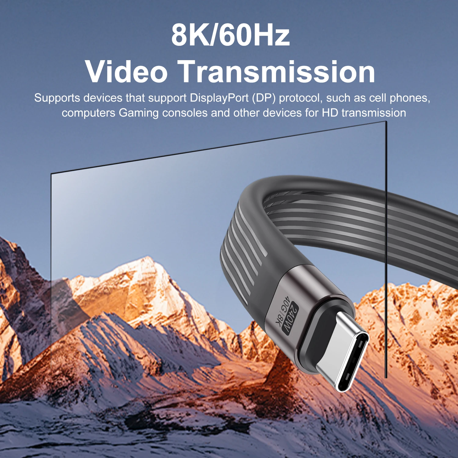 Llavero portátil 2 en 1, Cable de carga rápida, Cable de datos PD3.1 de 240W tipo C a tipo C para iPhone 16 15 Pro Max Xiaomi 14 POCO - imagen 5