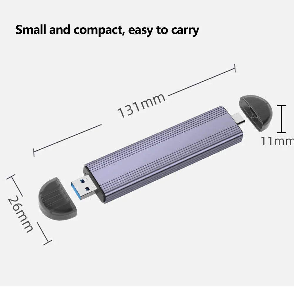 Funda M2 SSD de 10Gbps para M.2 NVMe NGFF SATA SSD, adaptador de carcasa USB 3,2 Gen2 USB C, caja externa compatible con cubierta de Metal M2 - imagen 5