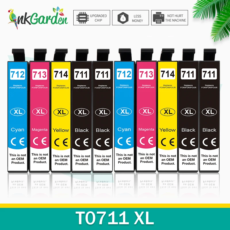 InkGarden T0711 cartucho de tinta para impresora Epson Stylus SX110 SX215 SX218 SX400 SX405 SX410 SX415 SX510W SX515W DX7400