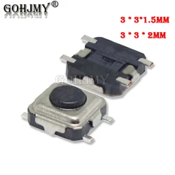 Mini interruptor de botón táctil SMT, 100 piezas, 3x3x1,5 MM, 3x3x2MM, microinterruptor momentáneo SMD 3x3x1,5 3x3x2, nuevo