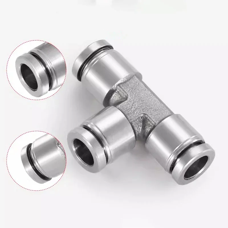 Conectores de manguera de acero inoxidable 304, accesorios de manguera de aire neumática PE 6mm 8mm10mm, accesorios neumáticos de instalación de tubería de liberación rápida - imagen 3
