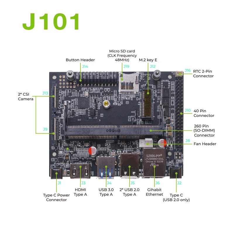 Seeed A205/A203/A205E /A603/A608/A607/J101/J202 /J401/J501 Placa portadora para Jetson Nano/ORIN Nano/ORIN NX/XavierNX/TX2/AGX Orin - imagen 2