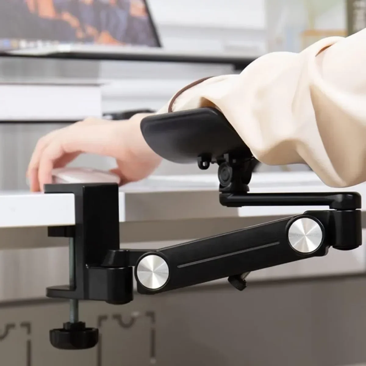 Extensor ergonómico de soporte para reposabrazos para computadora de escritorio 360 ° Cojín giratorio para codo, soporte para reposamuñecas para el hogar y la oficina - imagen 2