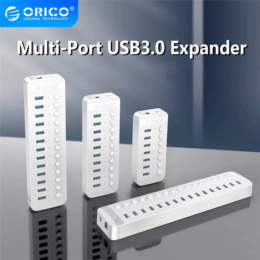 Hub USB 3.0 7 Puertos ORICO 5Gbps Interruptor LED Individual PC MacBook