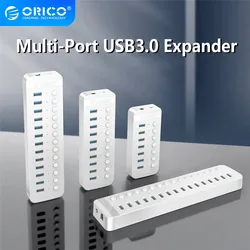 Hub USB 3.0 7 Puertos ORICO 5Gbps Interruptor LED Individual PC MacBook