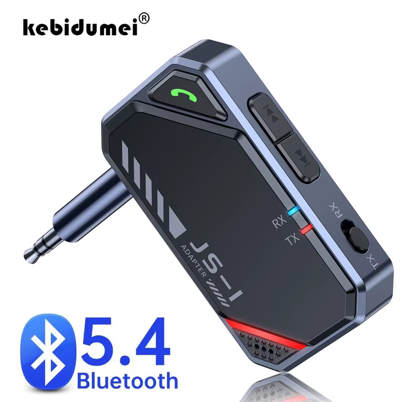 Bluetooth 5,4 2 en 1 transmisor receptor de Audio adaptador inalámbrico 3,5mm AUX para música de coche Audio Aux receptor de auriculares manos libres
