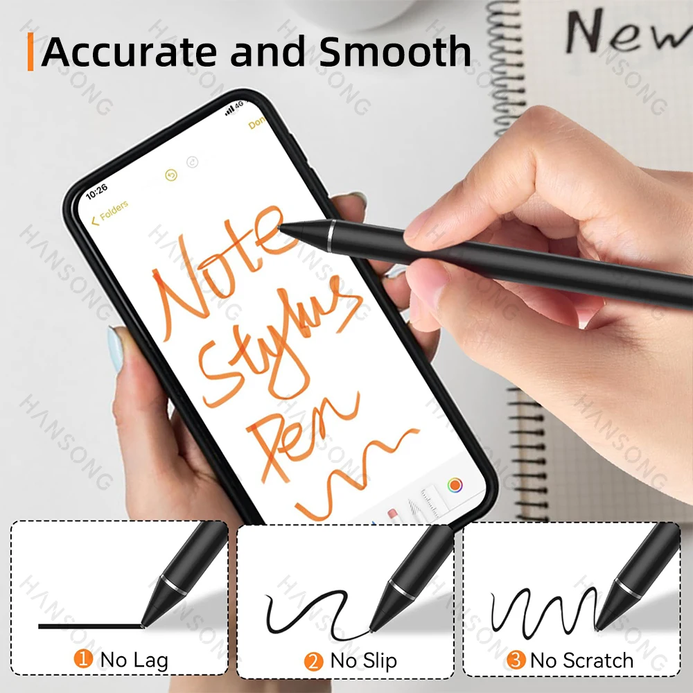 Lápiz óptico activo para pantallas táctiles iOS y Android, lápiz óptico recargable para iPad, iPhone, teléfono móvil, tableta Xiaomi, bolígrafo de dibujo y escritura - imagen 3