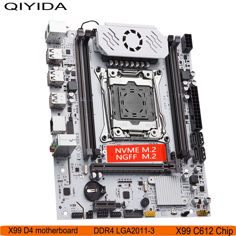 QIYIDA X99 juego de placa base LGA 2011-3 kit combo Xeon E5 2640 V4 CPU DDR4 8GBx2PCS = 16GB NVME NGFF M.2 SATA3.0 USB3.0 X99 C612chip - imagen 2