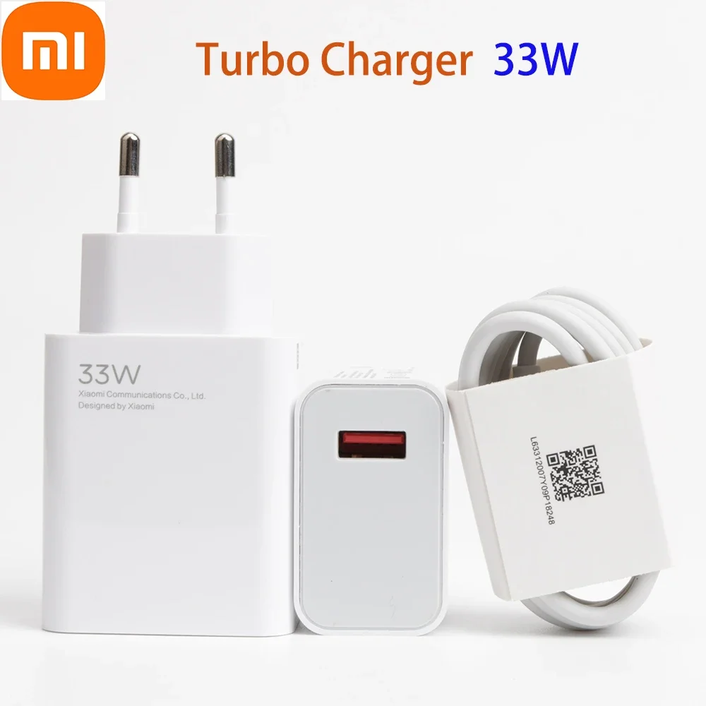 Xiaomi-cargador rápido Original de 33W, Kit completo de Cable tipo C, cargador de pared para Mi 10, 9, 10T Lite, POCO X3, NFC, Redmi K40, Note 9, 10 Pro