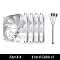 4PCS Fan White