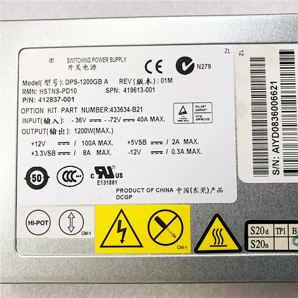 DPS-1200GB A para fuente de alimentación del servidor HP DL380G5 412837 -001 419613 -001 1200W