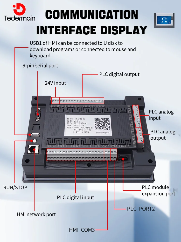 Gongbei-dispositivo todo en uno de 7 "PLC HMI, 4 entradas analógicas y 2 salidas analógicas Comp atible con Siemens SMART S7-200 PLC S7 V4.0 - imagen 4
