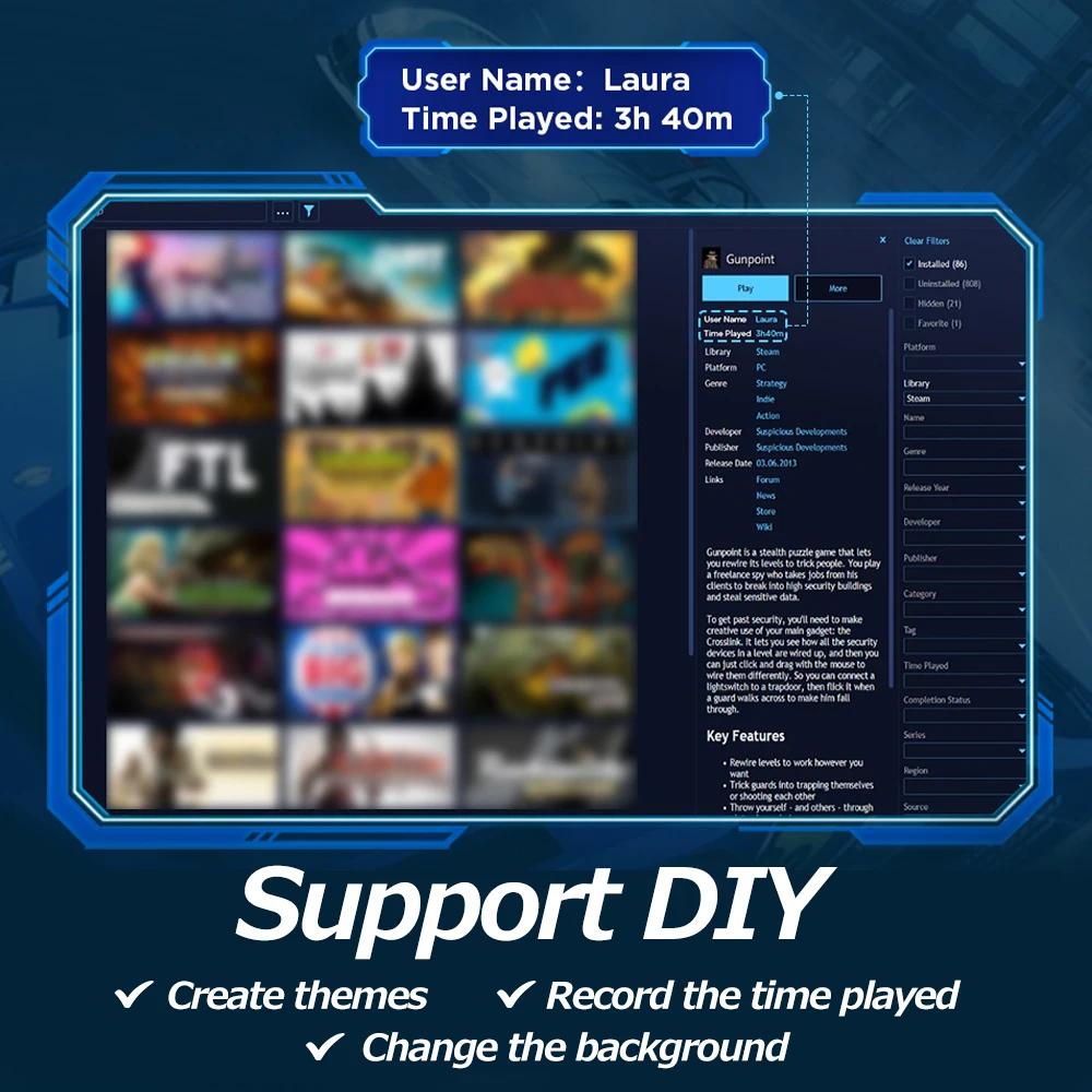 Playnite System 390+AAA Recursos de descarga de juegos para PS4/PS3/PS2/Wii/WiiU/MAME/PSP/DC para Windows 8,1/10/11 Juego de actualización gratis - imagen 5