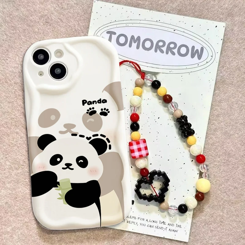Funda bonita de animales Panda para Samsung Galaxy S26 Ultra S25 FE 5G S24 S22 S23 S21 S20 Plus Ultra FE con cordón para correa para la muñeca - imagen 5