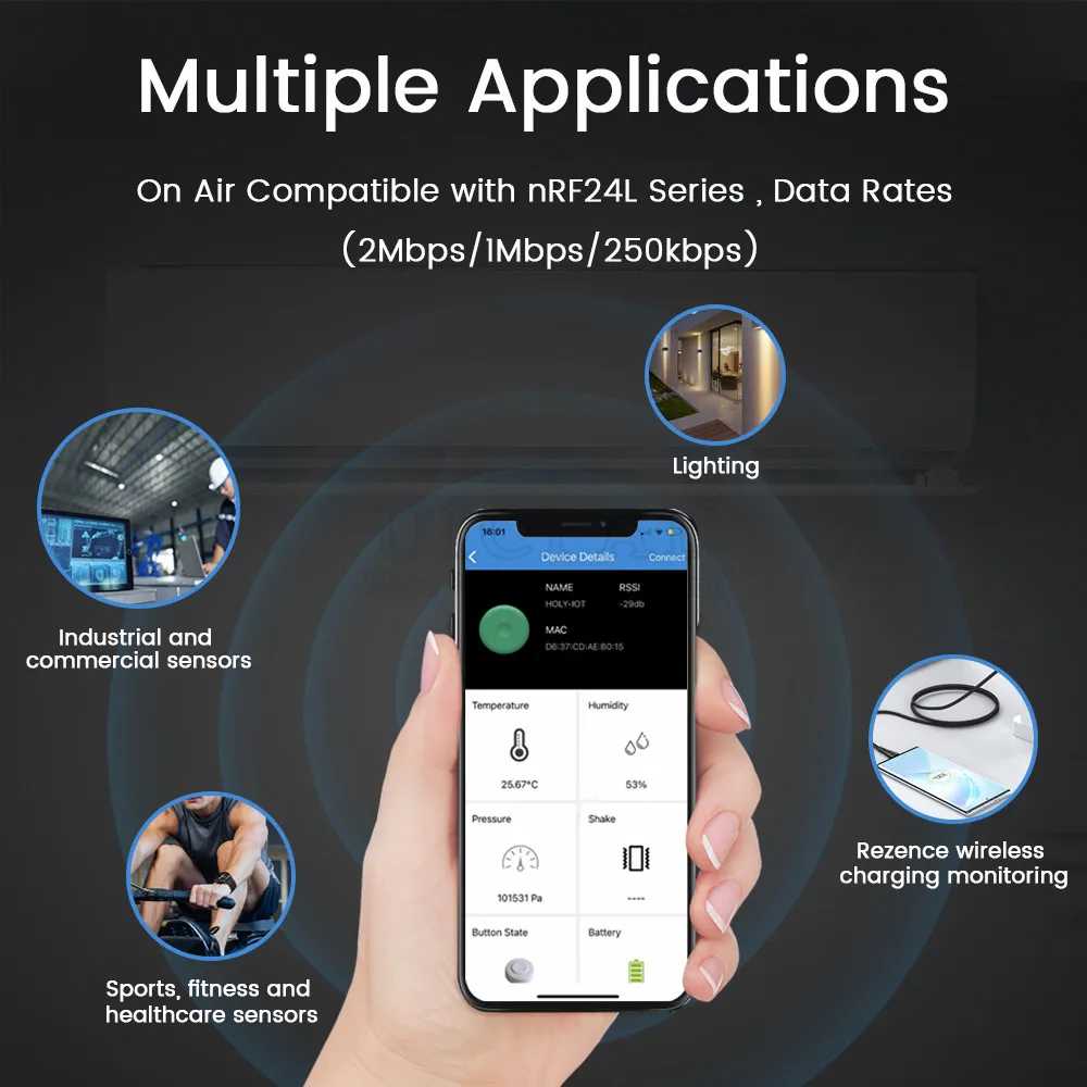 NRF51822 Beacon BLE4.2 4,0 módulo Bluetooth posicionamiento interior impermeable trazo programable de largo alcance para iBeacon con batería - imagen 5