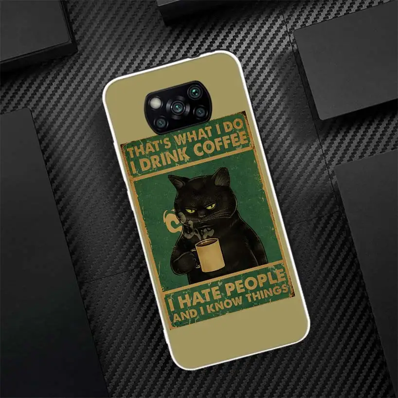 Divertido cartel de gato vida diaria funda de teléfono de llamada de silicona para Xiaomi Poco X3 Nfc X5 X6 X7 F7 Ultra F6 F5 Pro M6 M5S X4 F4 GT M4 M3 F3 - imagen 2