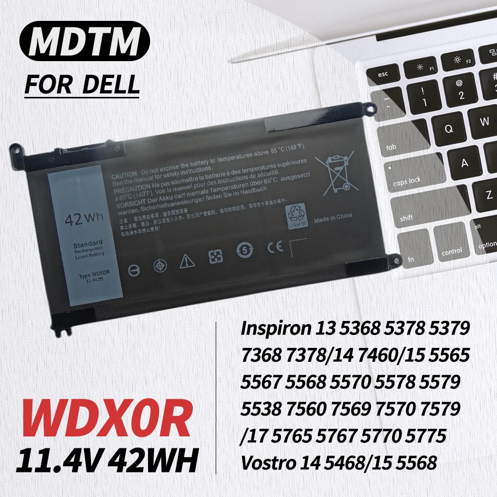 WDX0R-batería para portátil Dell Inspiron 15, 7579, 7569, 5578, 5565, 5568, 5570, 7560, 13, 7570, 5378, 5368, 7375, 7368, 17, 7378, 5765, 5767, 5770