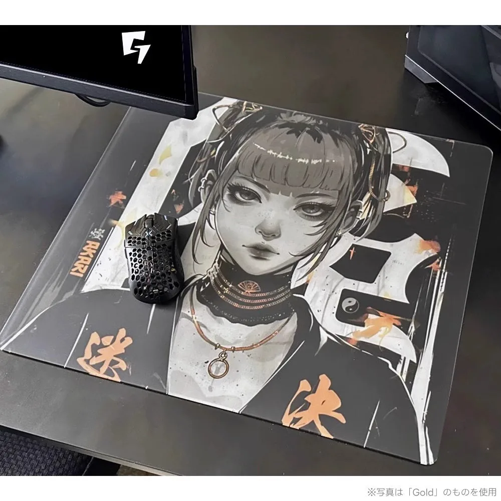 GLSSWRKA Akari-alfombrilla de ratón de cristal para juegos, superficie lisa recubierta mejorada, imprimación de cobertura completa, alfombrilla de escritorio grande, accesorios para juegos, copia - imagen 3