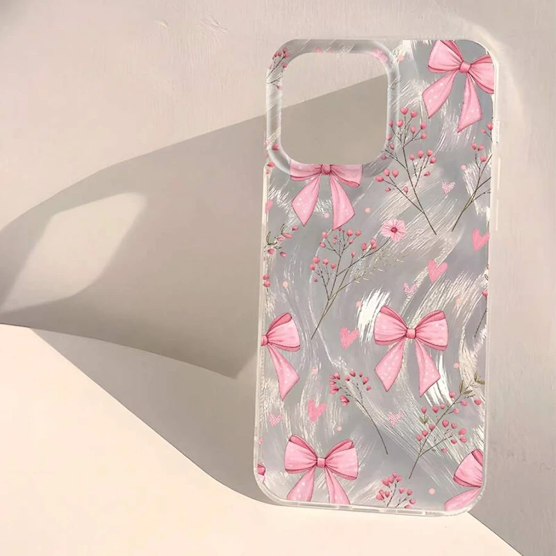 Funda de teléfono minimalista con patrón de flores rosas para iPhone 13, 11, 12, 14, 15 16 Pro Max 16E XR X XS 7 8 Plus SE2, cubierta de parachoques a prueba de golpes - imagen 4
