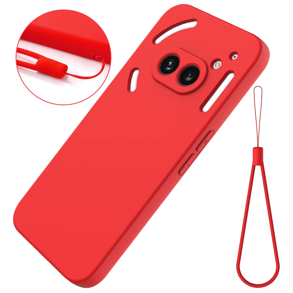 Funda con correa para teléfono, carcasa de silicona líquida, protección suave, 2A, 6,7 pulgadas, A142 Capa - imagen 5
