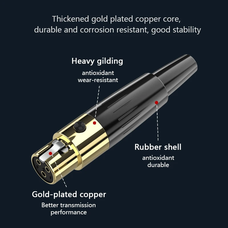 YONGWEI Altavoz Audio profesional micrófono línea enchufe Mini XLR conector 3 pines 4 pines Mini enchufe macho XLR equilibrado - imagen 5