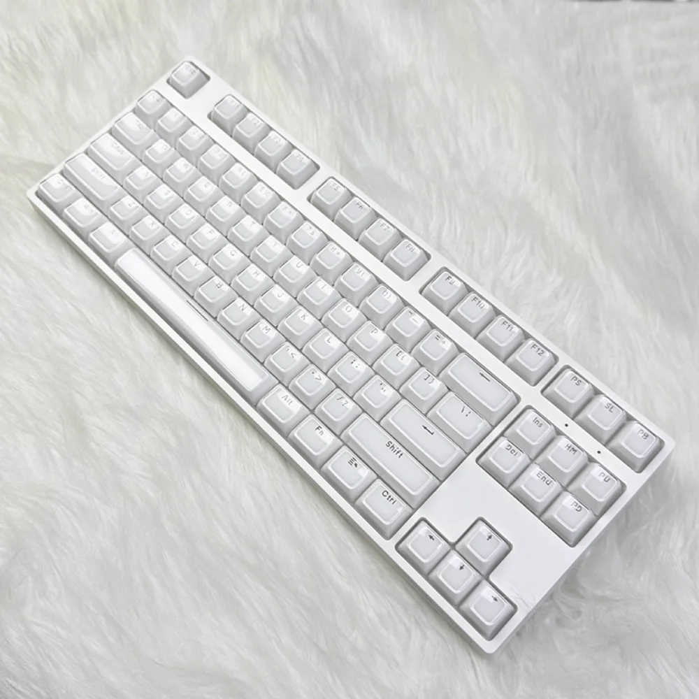 Juego de teclas transparentes PBT + PC, llavero de teclado de cristal OEM de 136 teclas, Compatible con teclado mecánico 64/84/98/108 - imagen 2
