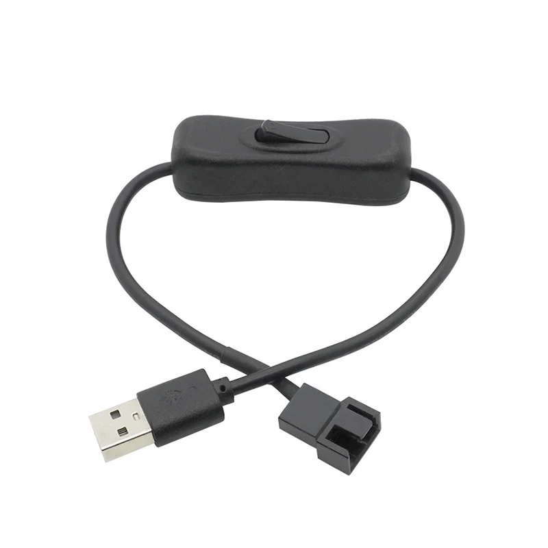 2 uds USB a 4 pines PWM 5V USB funda PC ventilador adaptador de corriente conector Cable convertidor con interruptor de encendido y apagado - imagen 2