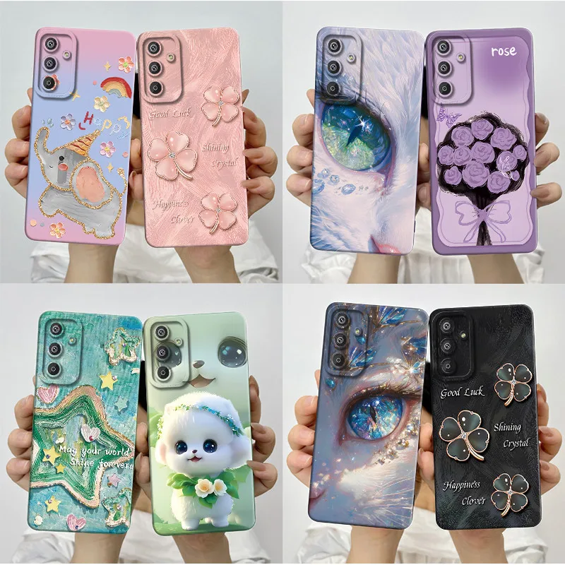 Para Samsung M15 F15 5G funda de teléfono moda estilo estético suave silicona líquida a prueba de golpes Fundas protectoras traseras antideslizantes
