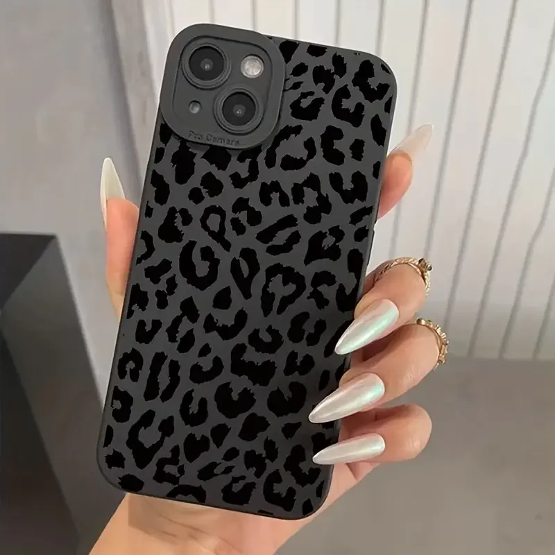 Funda de teléfono con estampado de leopardo negro para Samsung Galaxy A15 A35 A55 5G A34 A54 A33 A53 S25 S24 Ultra S23 S22 Plus S21 FE