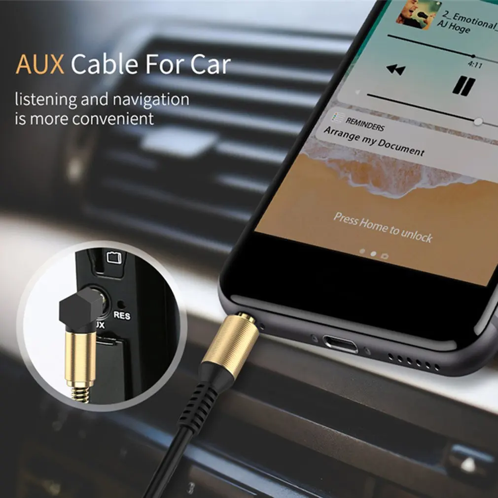 Cable auxiliar macho a macho de 3,5mm, Cable de Audio para coche para iPhone Samsung/auriculares/Xiaomi/Huawei/altavoz, envío directo - imagen 2