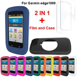 Protector Garmin Edge 1000 película vidrio y funda silicona antigolpes