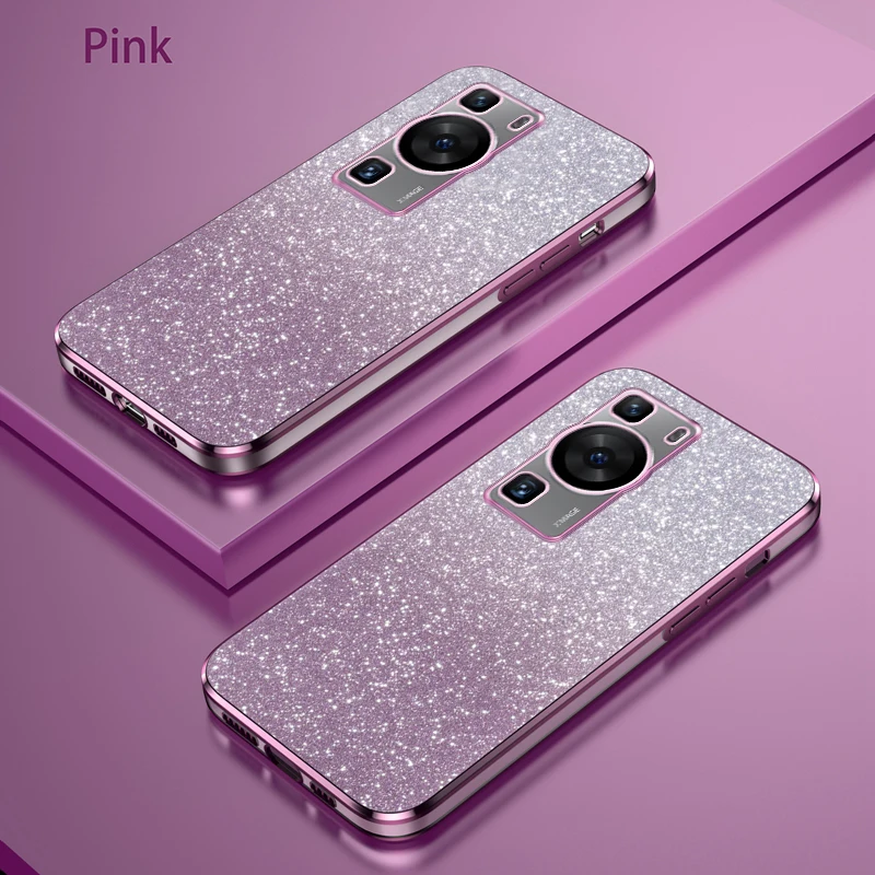 Para Huawei P60 Pro Funda Huawei P60 Funda de teléfono LNA-LX9 MNA-LX9 LNA-AL00 Funda trasera de silicona con brillo degradado de lujo - imagen 3