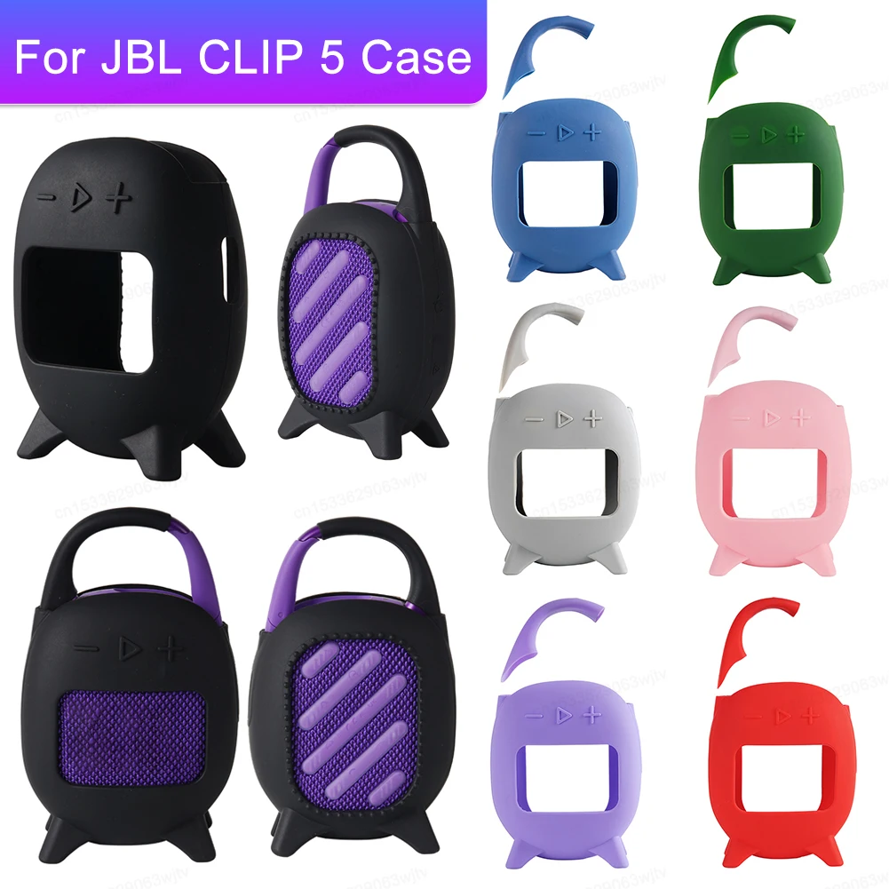 Funda de silicona a prueba de golpes, estuche de transporte a prueba de polvo, funda protectora de viaje para JBL Clip 5, altavoz BT portátil