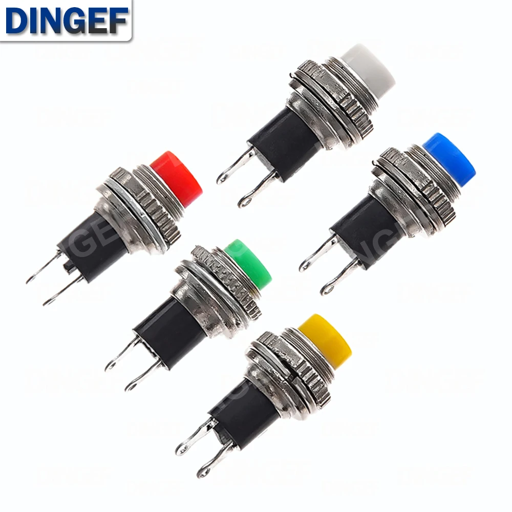 10 mm momentáneo apagado-(encendido) interruptor de botón rosca superior DS-316 DS-314 montaje en panel - imagen 2