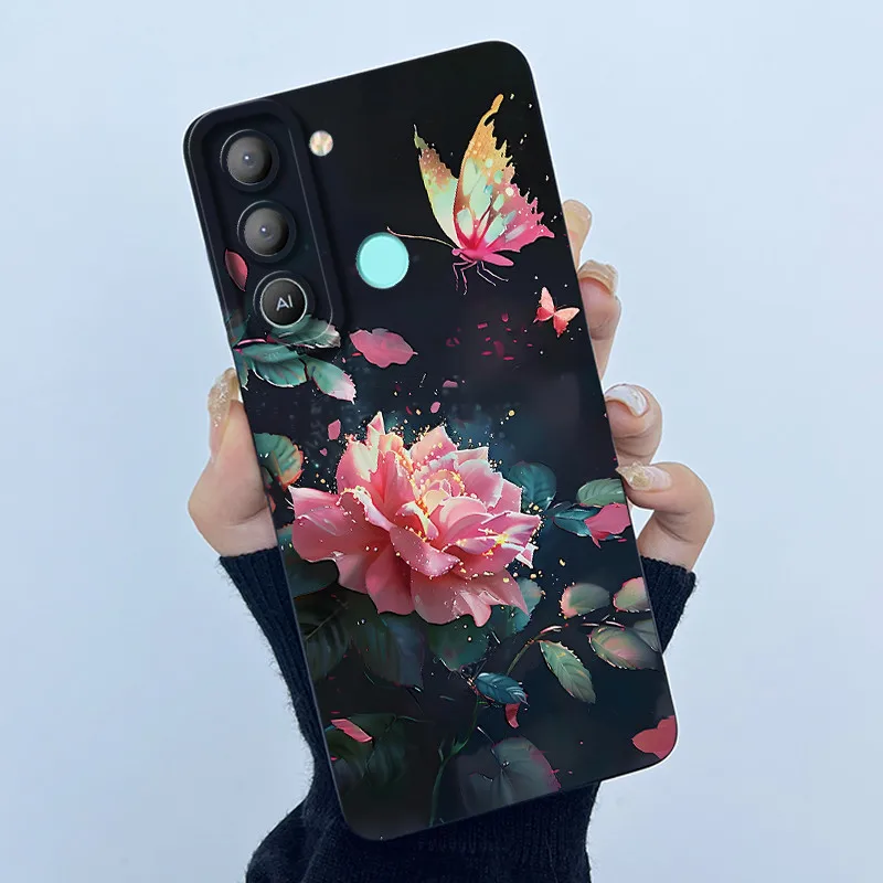 Funda Pop 5 Lte para Tecno Pop 5 Lte moda simplicidad flores suave silicona líquida funda de teléfono Coque Fundas carcasa de parachoques - imagen 2
