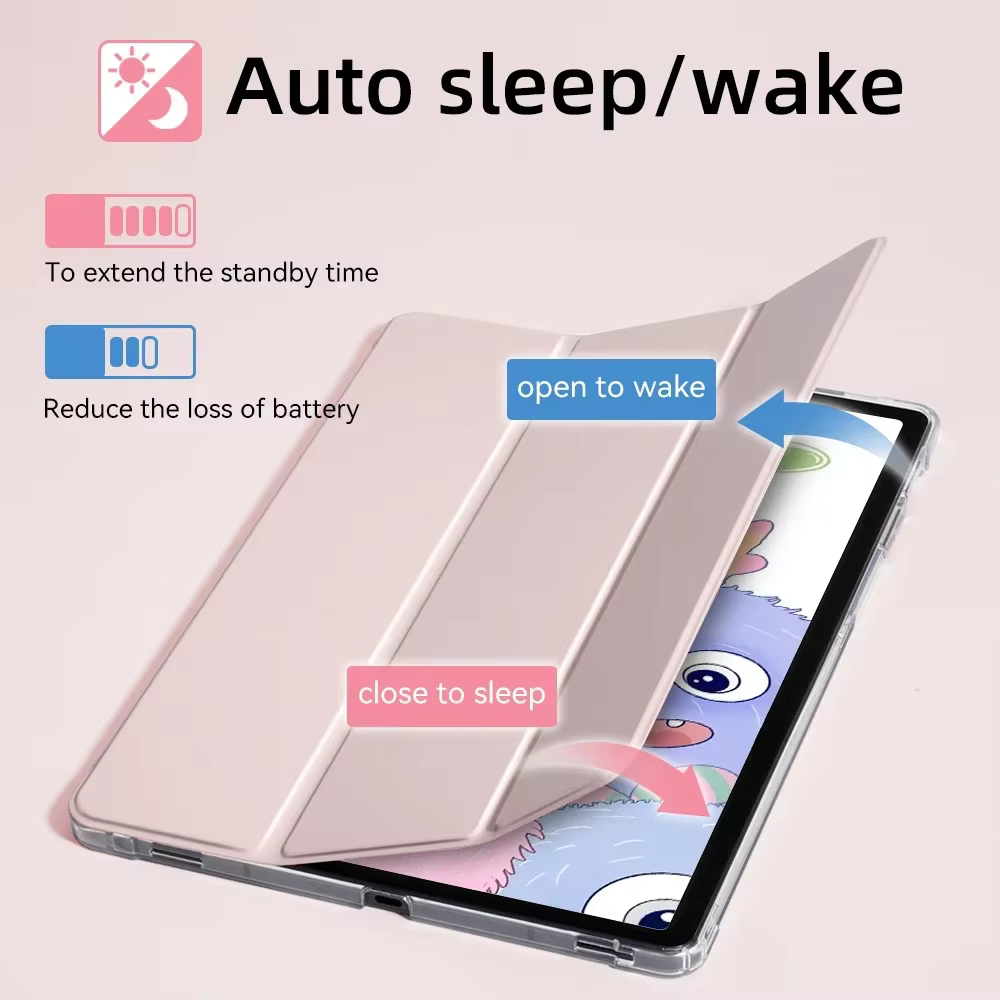 Funda para Samsung Galaxy Tab S9 FE 11 S8 S7 Plus FE 12,4 pulgadas S6 Lite funda trasera transparente para tableta con pestaña con portalápices - imagen 2