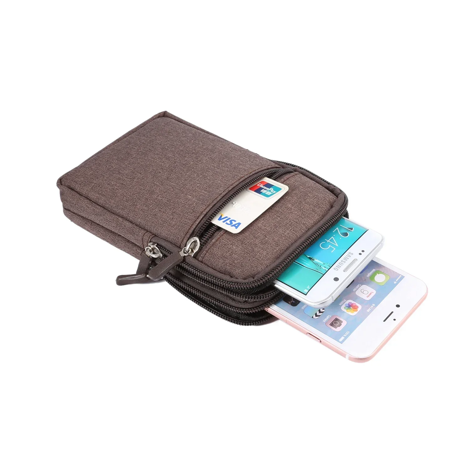 Funda de tela vaquera para teléfono, bolsa con Clip para cinturón para Iphone 16 15 para Samsung S25 S24 HUAWEI P40 P50, riñonera con cremallera para teléfono - imagen 5