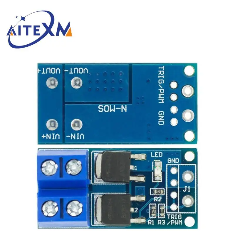AITEXM 15A 400W MOS FET Módulo de accionamiento del interruptor de disparo DC 5V-36V PWM Panel de Control del regulador Placa de Control del Motor para Arduino