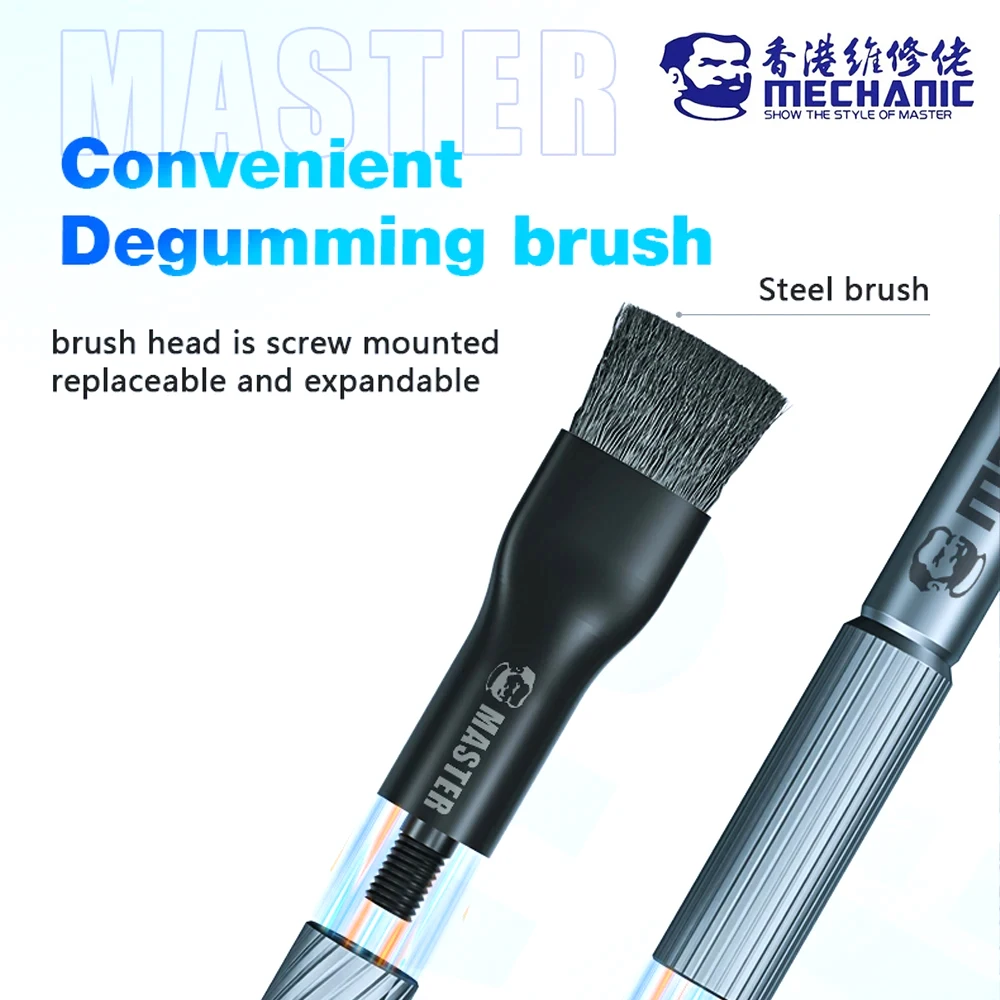 MECHANIC Master-cepillo de acero para reparación de placa base, herramienta de cepillo de acero para eliminación de pegamento de Chip de CPU PCB, almohadilla IC de limpieza - imagen 3