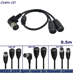 Cable Adaptador MIDI 5 Pines Macho a 2 Hembra – 50 cm