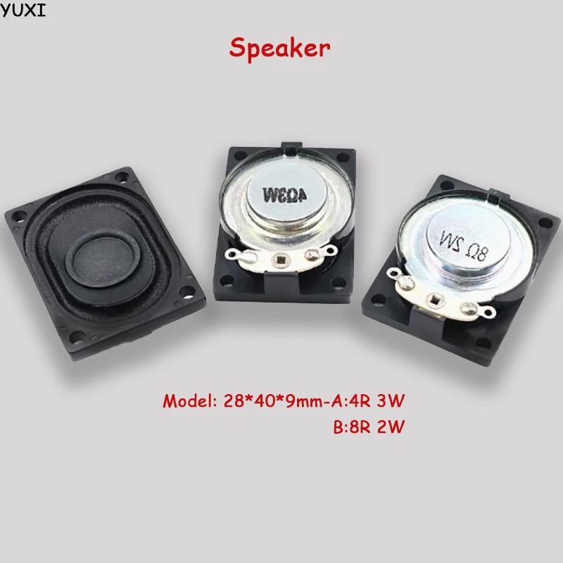 YUXI-altavoz Rectangular 2840 para portátil, 2 piezas, 8 ohmios, 2W, 4 ohmios, 3W, timbre, intercomunicador, accesorios