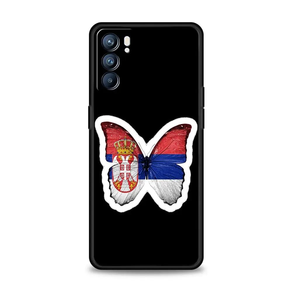 Funda de teléfono para Oppo Reno13 Reno12 Reno11 F Reno10 Pro A54 A53 A95 A76 A74 A57 A98 A80 A79 5G A78 4G, insignia de bandera de Serbia - imagen 3