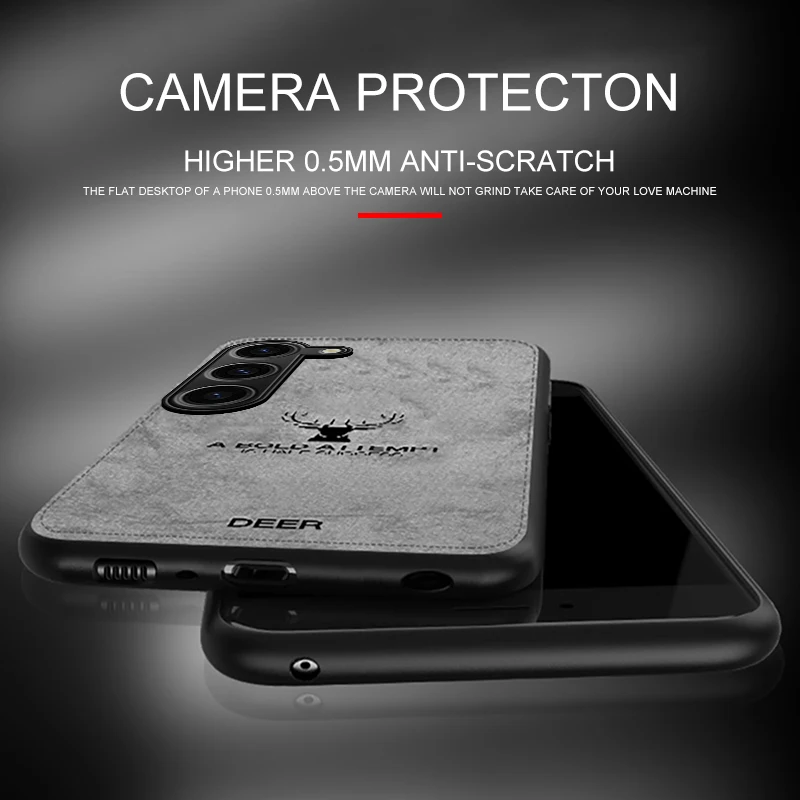 Funda trasera de tela con patrón de ciervo para Samsung Galaxy S23 FE, cubierta de tela suave a prueba de golpes, SamsungS23 Ultra S23 + S23FE 5G - imagen 4