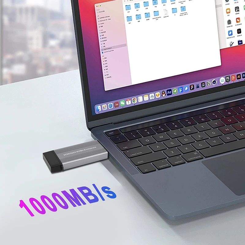 Caja NVMe M.2 USB-C 10Gbps – Compatible 2230/2242 - imagen 5