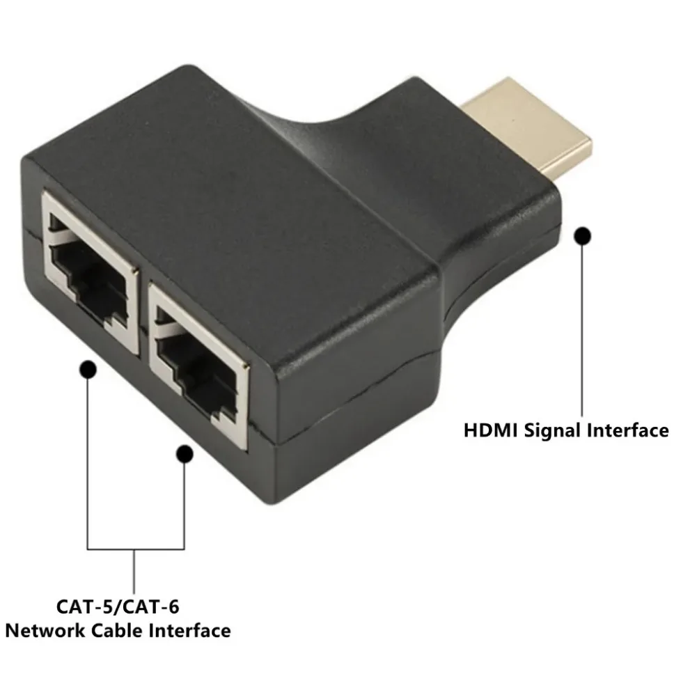 Grwibeou nuevo extensor Compatible con HDMI de 30M extensor de red Dual RJ45 1080P de CAT5e CAT6 LAN extensor para PC portátil TV Box - imagen 5