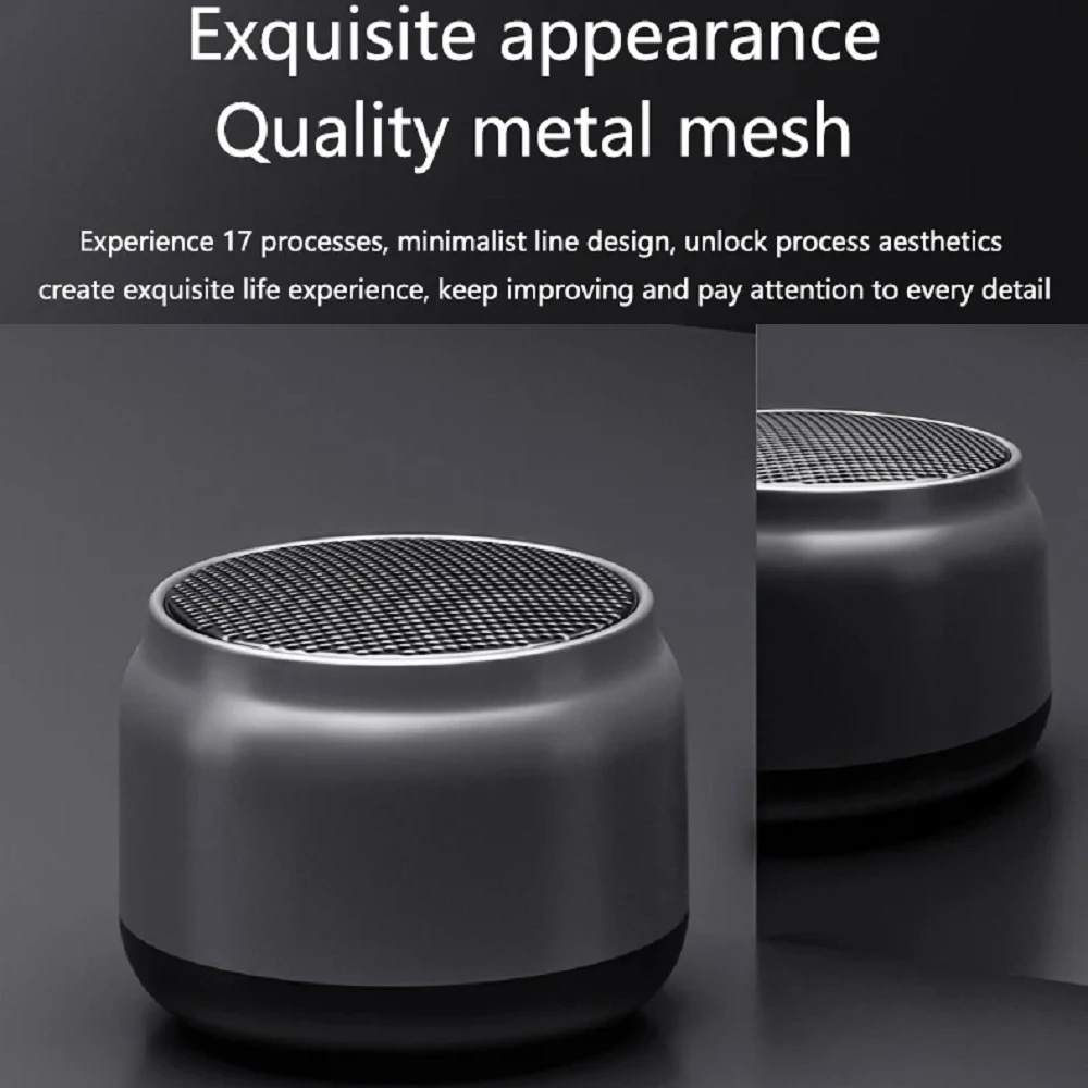 Creativo 360 °   Estéreo de alta fidelidad, Subwoofer Inalámbrico de Metal, Altavoz Bluetooth inalámbrico, reproductor de música, Mini altavoces portátiles para exteriores y hogar - imagen 4